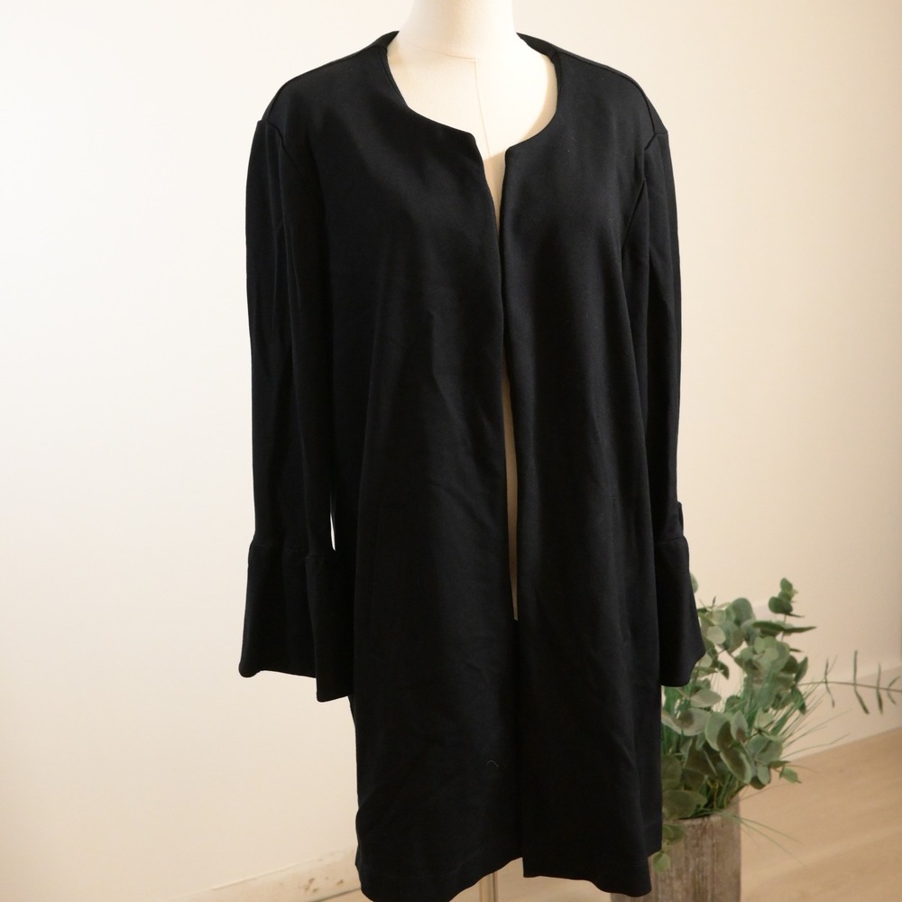 Lane Bryant Black Open Front Bell Sleeve Cardigan Jacket Plus Size 18/20